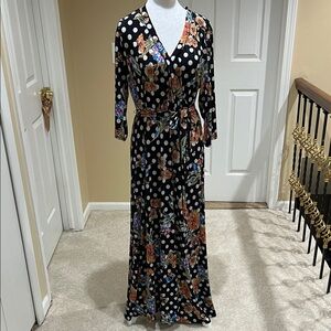Mlle Gabrielle Black Floral Maxi Dress